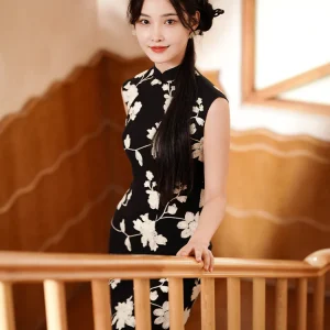 Ink and black|Modern one-Pieces Qipao Dress（舞黛）