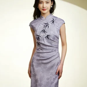 Taro Purple|Modern one-Pieces Qipao Dress（钰竹）