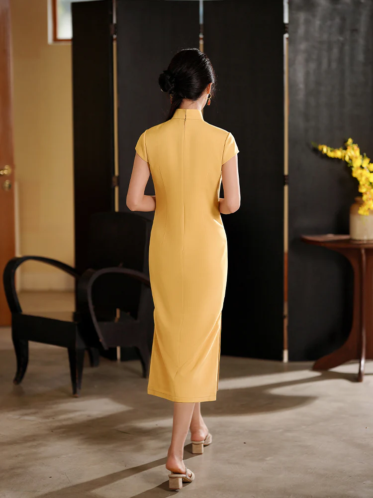 Koi Embroidery|Modern one-Pieces Qipao Dress（锦婉） - Image 10