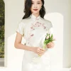 Ivory Vintage Ruyi Embroidery | Modern one-Pieces Qipao Dress（玉茗） - Thumbnail Image 7