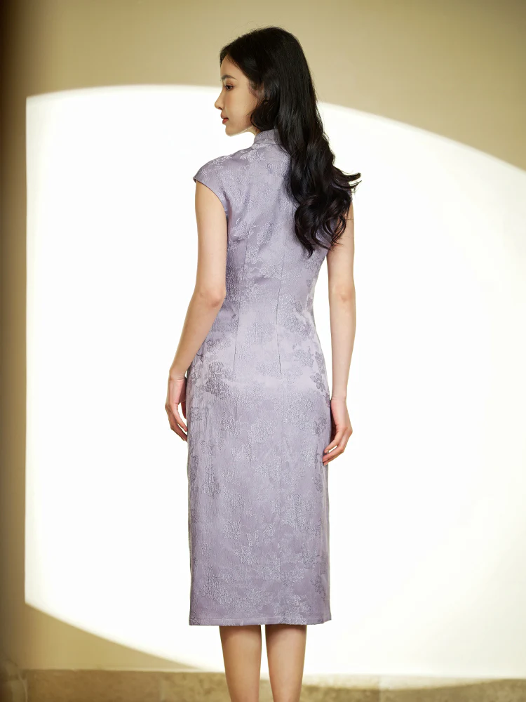 Taro Purple|Modern one-Pieces Qipao Dress（钰竹） - Image 5