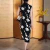 Ink and black|Modern one-Pieces Qipao Dress（舞黛） - Thumbnail Image 5