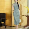 Celestial Aurora Blue Premium Lace | Modern one-Pieces Qipao Dress (雅瓷) - Thumbnail Image 8
