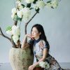Floral Linen-Textured Chiffon | Modern one-Pieces Qipao Dress (梦虞) - Thumbnail Image 1