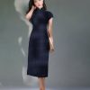 High stretch chiffon|Modern one-Pieces Qipao Dress(灵罗) - Thumbnail Image 14