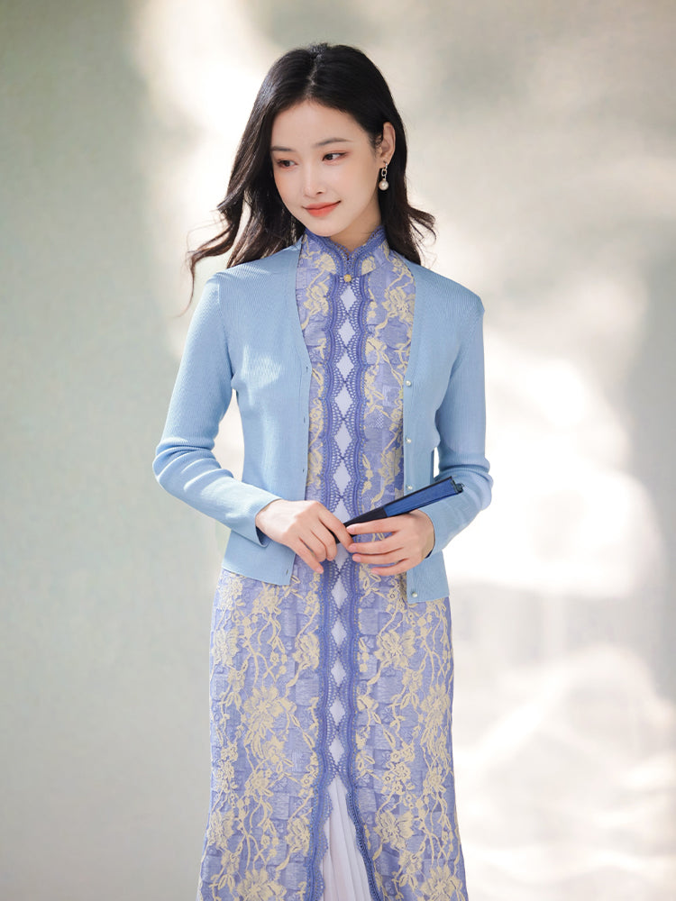 Natural Silk Acetate|long-sleeved Cardigan(镜霖) - Image 7