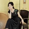 Ink and Black Embroidered Jacquard | Waist-Cinched Neo-Chinese Dresses (竹灵) - Thumbnail Image 1