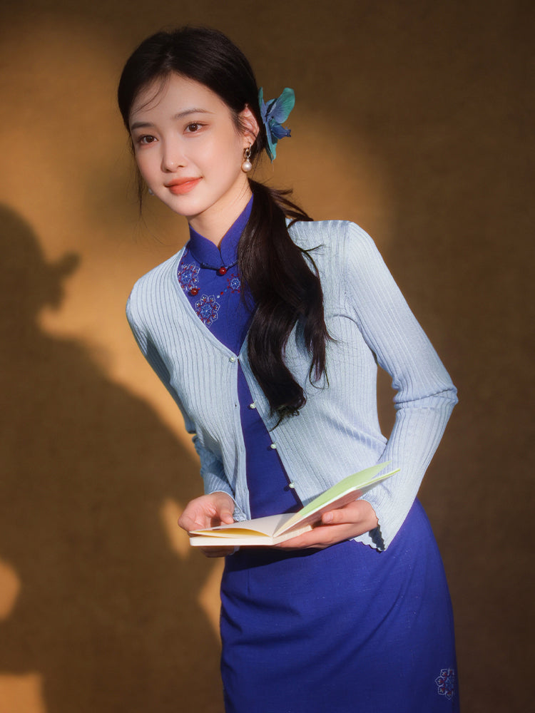 Natural Silk Acetate|flared sleeves Cardigan(俞麦) - Image 1