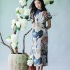 Floral Linen-Textured Chiffon | Modern one-Pieces Qipao Dress (梦虞) - Thumbnail Image 2
