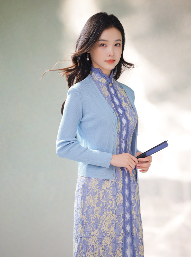 Natural Silk Acetate|long-sleeved Cardigan(镜霖) - Image 6