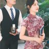 Rose Pink Chiffon Print | Modern one-Pieces Qipao Dress (花间游) - Thumbnail Image 3