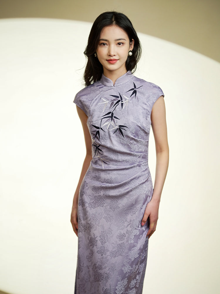 Taro Purple|Modern one-Pieces Qipao Dress(钰竹) - Image 1