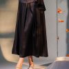 Ink Wash Black Cool-to-Touch Drape | Layered Pleats Xiangyunsha Skirt (夜阑) - Thumbnail Image 5