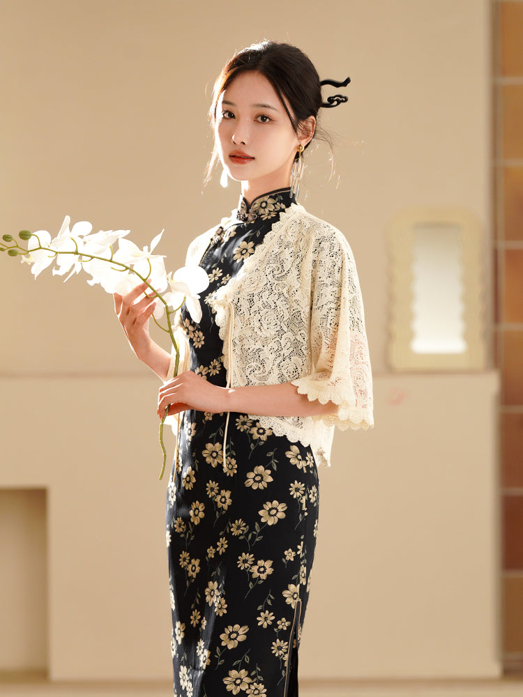 cream color|Handmade Crochet Sense Knit Tunic(扶鸾) - Image 8