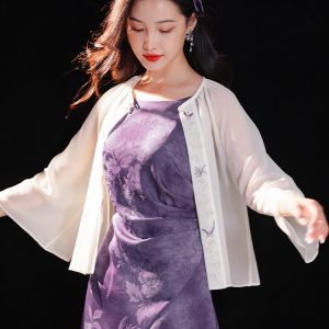 Transparent white|Butterfly Embroidery cardigan(淑蝶)