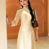 Champagne Gold Linen-Blend | A-Line Dress(南风) - Thumbnail Image 1