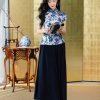 blue and white porcelain|Modern one-Pieces Qipao top(灀蓝) - Thumbnail Image 5