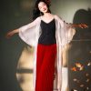 beige | Semi-Sheer Embroidered Sun Cover-Up (疏清) - Thumbnail Image 4