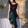 Flower color on black background|pleated Qipao a sleeveless garment(云笺) - Thumbnail Image 7