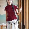 reddish color|Modern one-Pieces Qipao top(胭华) - Thumbnail Image 1