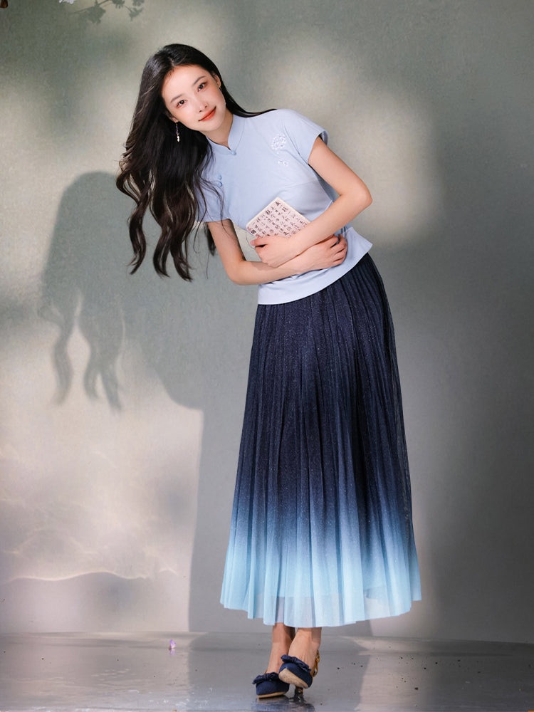 Purple Gradient|Modern one-Pieces long skirt(星朔) - Image 2
