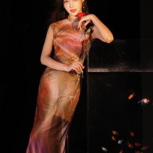 swoosh of sunset|Modern one-Pieces Qipao Dress(鎏光)