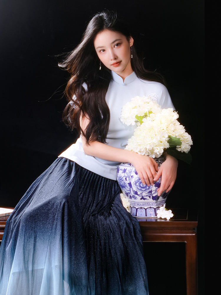 Purple Gradient|Modern one-Pieces long skirt(星朔) - Image 8