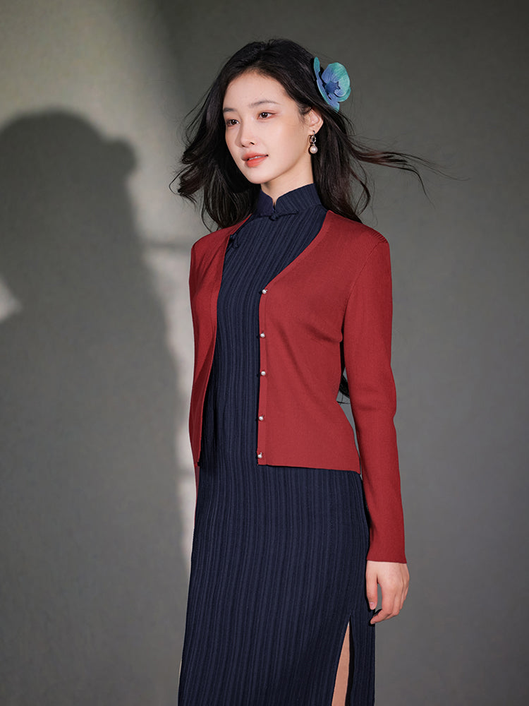 Natural Silk Acetate|long-sleeved Cardigan(镜霖) - Image 3