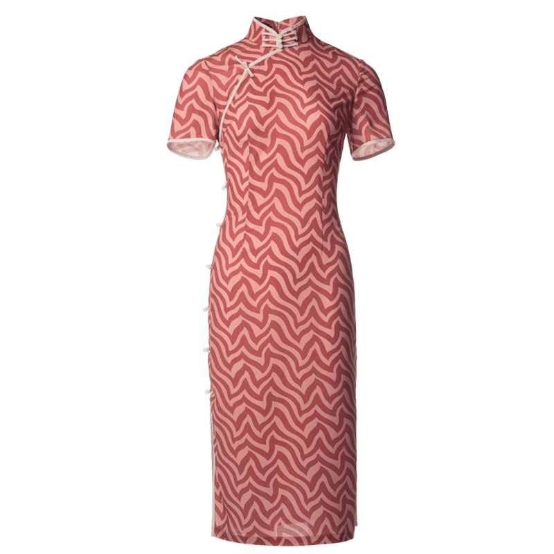 Red striping| Modern one-Pieces Qipao Dress(海云) - Image 10