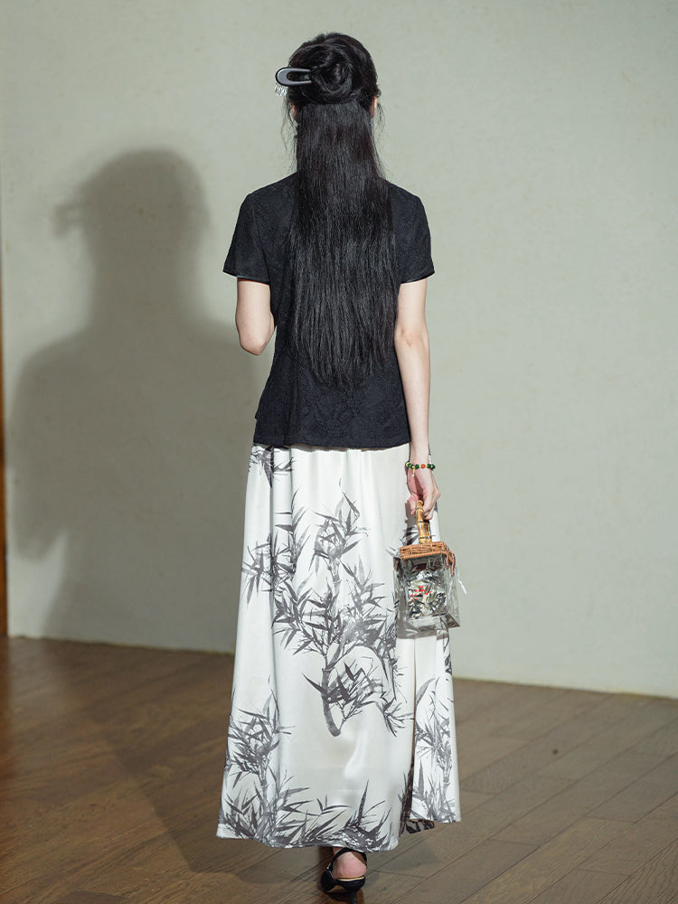 ink and black|Modern one-Pieces Chinese style shirt(月吟) - Image 11