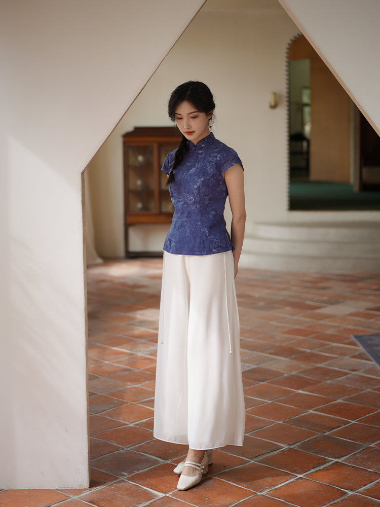 Sheer White| Wide-Leg Trousers(书裳) - Image 6