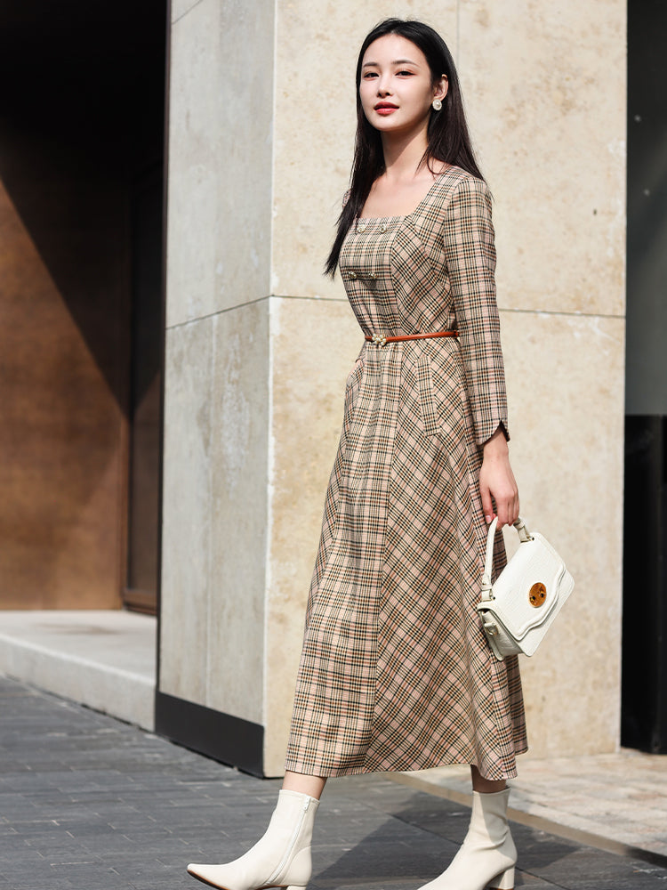 British Style | Classic Plaid Dress(熙悦) - Image 6