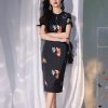 Black satin|Embroidered two-tone goldfish|Modern one-Pieces Qipao Dress(锦秀) - Thumbnail Image 6