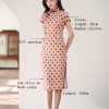 Apricot Geometric Diamond Pattern| Modern one-Pieces Qipao Dress(方仪) - Thumbnail Image 2