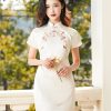 Ivory Vintage Ruyi Embroidery  | Modern one-Pieces Qipao Dress(玉茗) - Thumbnail Image 7