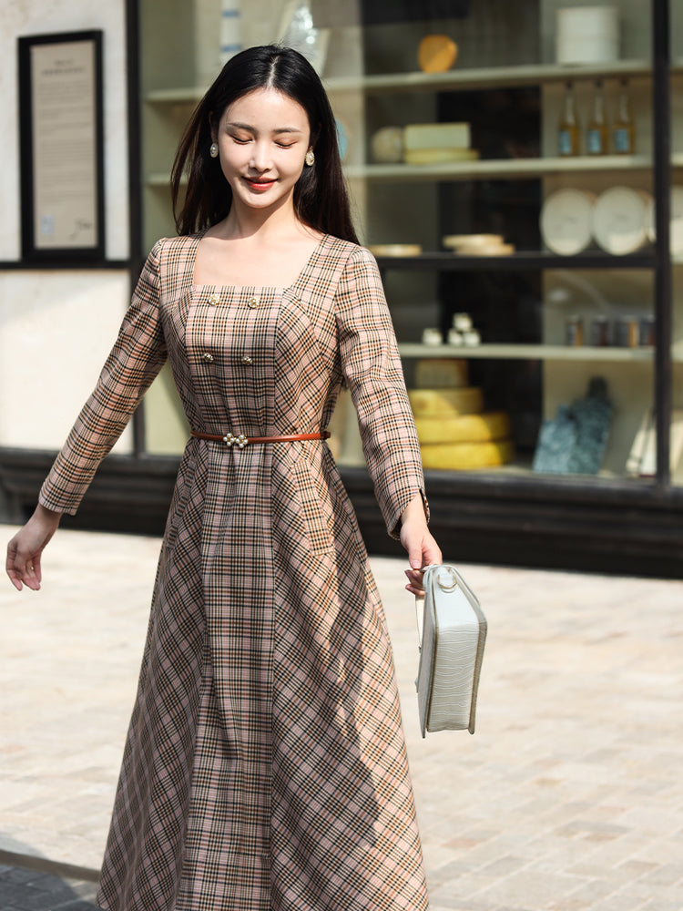 British Style | Classic Plaid Dress(熙悦) - Image 7