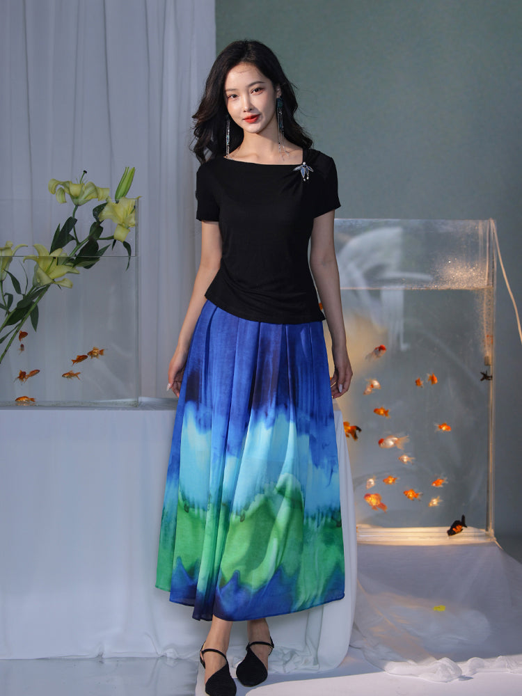 Ink and black| Modern one-Pieces Qipao blouse(昭隐) - Image 8
