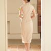 Apricot Stretch Lace | Modern one-Pieces Qipao Dress (金樱) - Thumbnail Image 8