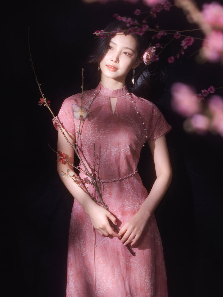 Rouge Pink   | Hand-Beaded Embellishment Dress(思悦) - Image 8