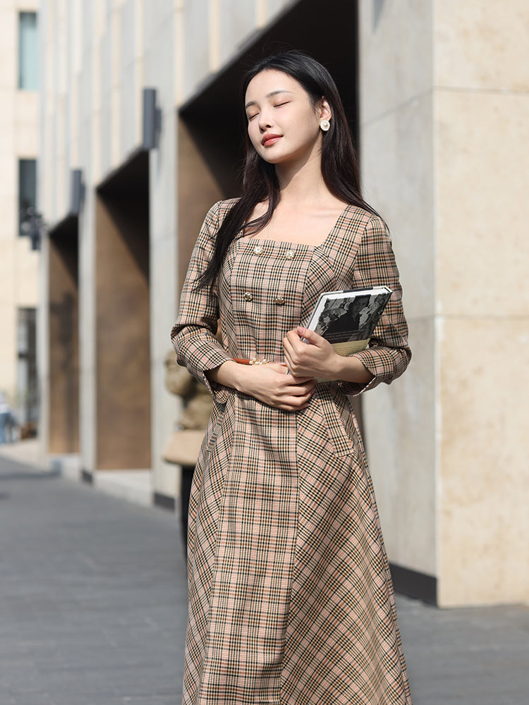 British Style | Classic Plaid Dress(熙悦) - Image 9