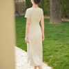 ivory white|Modern one-Pieces Qipao Dress(拢月) - Thumbnail Image 10