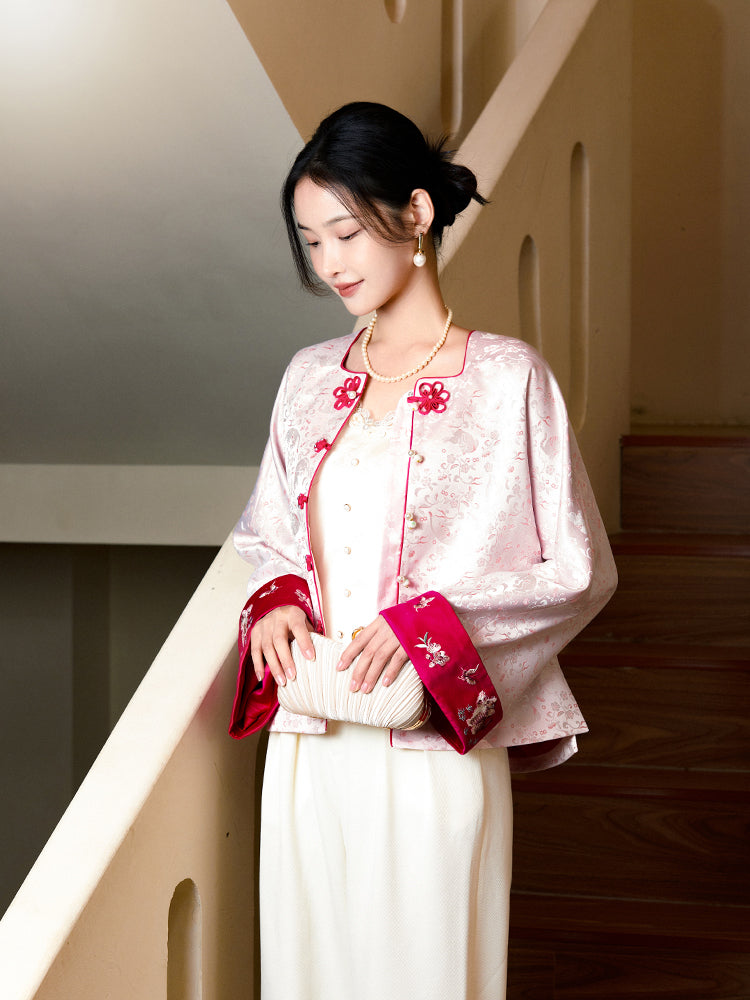 Vintage-Inspired Republic Era Schoolgirl Dress  | Velvet Cheongsam Top(琳悦) - Image 9
