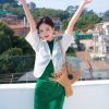 White |Qipao-Inspired Kimono Wrap with Floral Stitchwork(鹤云) - Thumbnail Image 4