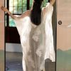 beige | Semi-Sheer Embroidered Sun Cover-Up (疏清) - Thumbnail Image 6