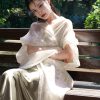 beige | Semi-Sheer Embroidered Sun Cover-Up (疏清) - Thumbnail Image 7