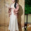 Dianthus Pink Embossed Jacquard  | Silk Cover-Up(晴妍) - Thumbnail Image 2
