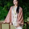 Dianthus Pink Embossed Jacquard  | Silk Cover-Up(晴妍) - Thumbnail Image 3
