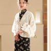 White |Qipao-Inspired Kimono Wrap with Floral Stitchwork(鹤云) - Thumbnail Image 15