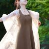 beige | Semi-Sheer Embroidered Sun Cover-Up (疏清) - Thumbnail Image 10