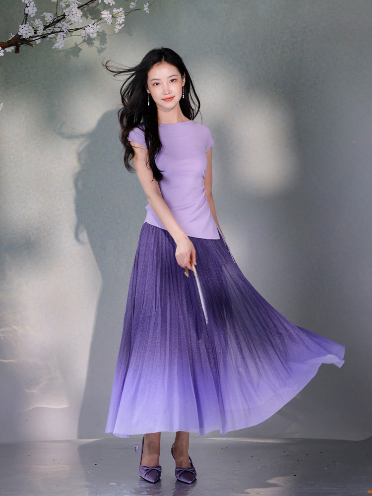 Frosted Acetate Wool Shirred Boatneck | Neo-Chinese Top(博初) - Image 11